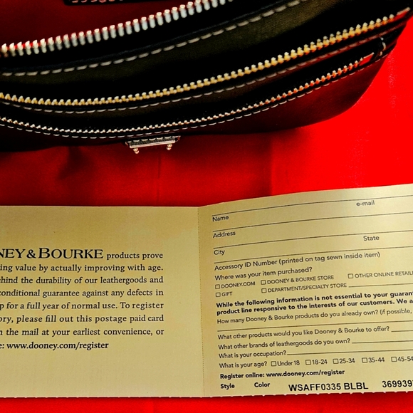 NEW! NWT Dooney & Bourke Black Saffiano Leather Triple Zip Wristlet! - Picture 13 of 13